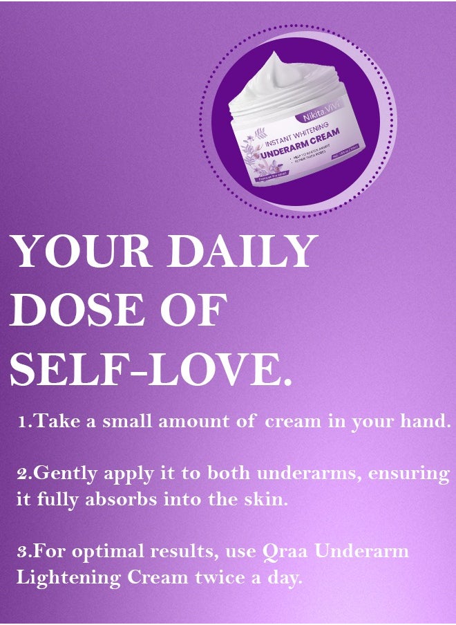 NIKITA.VIVI 50ML Underarm Instant Whitening Cream Whitening Cream for Women for Dark Armpit Body Face Lightening Cream Intimate Skin Cream for Knees Armpit Elbows Private Areas  - Image 4