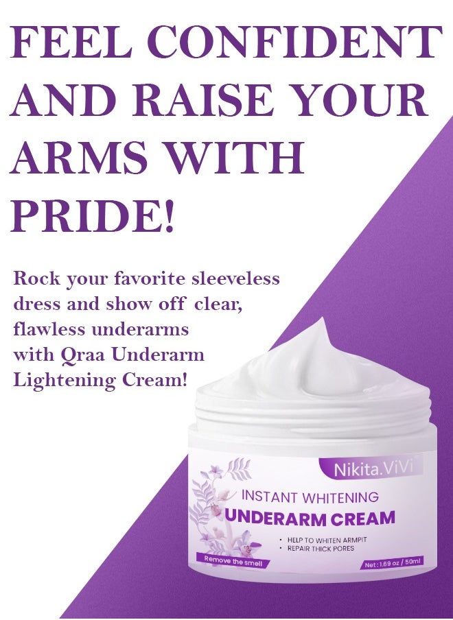 NIKITA.VIVI 50ML Underarm Instant Whitening Cream Whitening Cream for Women for Dark Armpit Body Face Lightening Cream Intimate Skin Cream for Knees Armpit Elbows Private Areas  - Image 5