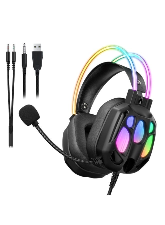 ONIKUMA X89 RGB Wired Earphone with Microphone(Black) - Image 1
