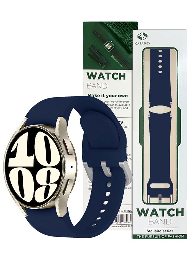 CATANES Samsung Galaxy Watch 6/6 Classic 20mm Silicone Band Flexible and Durable Replacement Sport Strap Dark Blue - Image 4