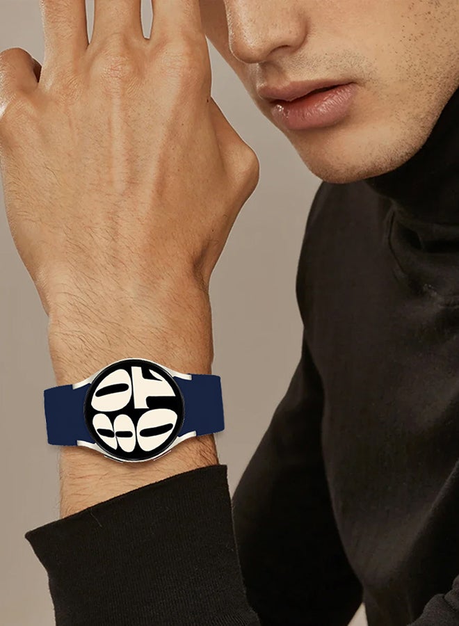 CATANES Samsung Galaxy Watch 6/6 Classic 20mm Silicone Band Flexible and Durable Replacement Sport Strap Dark Blue - Image 2