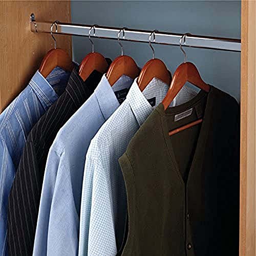 HYDERON Stainless Steel Oval Closet Rod – Sturdy Hanging Rod with End Supports for Wardrobes, Closets & Storage (2 ft. Length, Pack of 1 Set) - Image 4