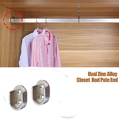HYDERON Stainless Steel Oval Closet Rod – Sturdy Hanging Rod with End Supports for Wardrobes, Closets & Storage (2 ft. Length, Pack of 1 Set) - Image 3