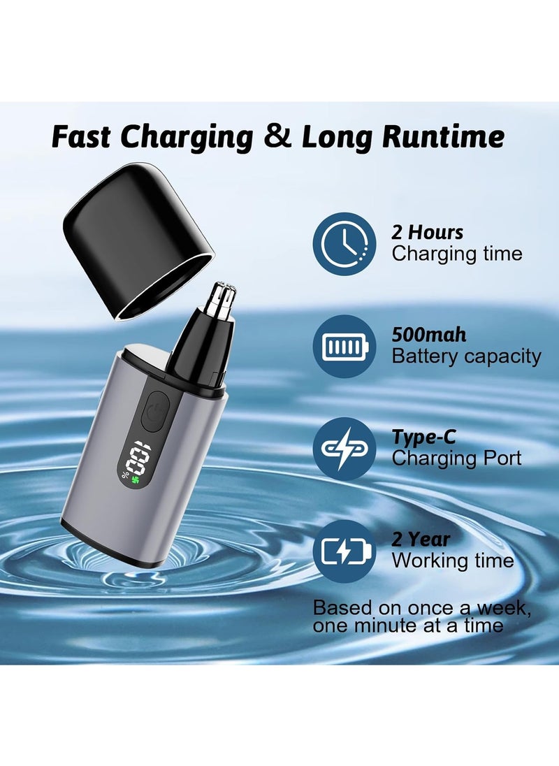 Generic Nose Hair Trimmer, Ear and Nose Hair Trimmer for Men with Fast Charging Built-in Battery, Dual Edge Blade, High-Speed 8000rpm Motor, LCD, Portable Nose Hair Trimmer for Women  - Image 3
