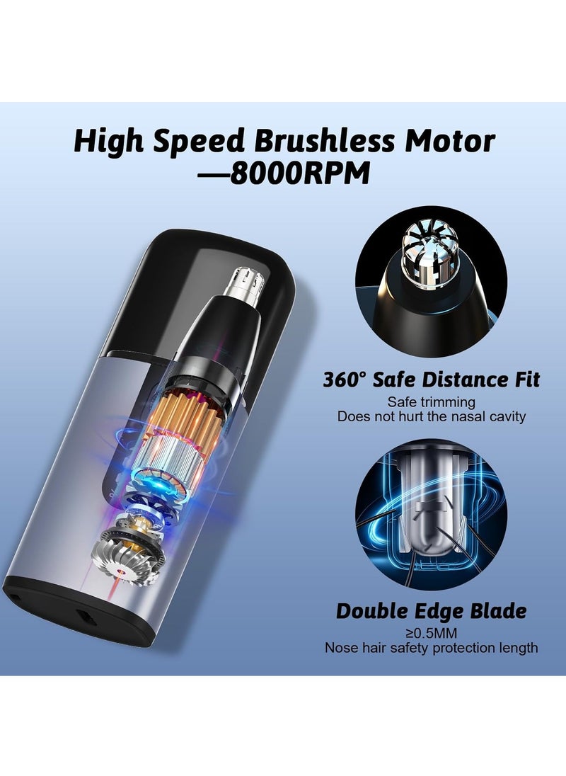 Generic Nose Hair Trimmer, Ear and Nose Hair Trimmer for Men with Fast Charging Built-in Battery, Dual Edge Blade, High-Speed 8000rpm Motor, LCD, Portable Nose Hair Trimmer for Women  - Image 4