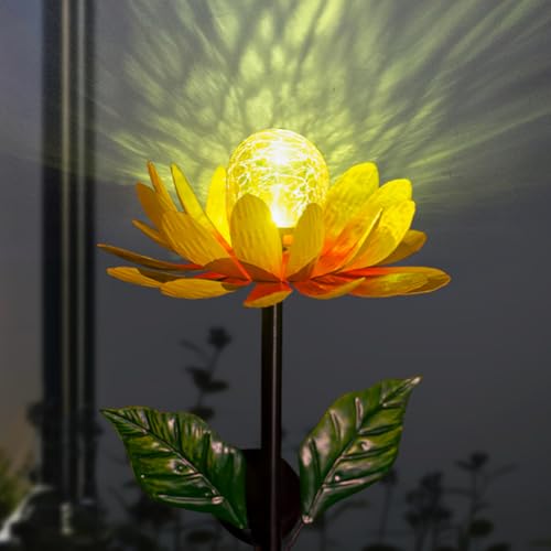 Venniy Solar Flowers Wind Spinners OutdoorSunflower Windmill for Yard Art Decor Lights Wind Pinwheels with LED Crystal Ball Spring Outdoor Decor for Garden Lawn Patio - Image 1
