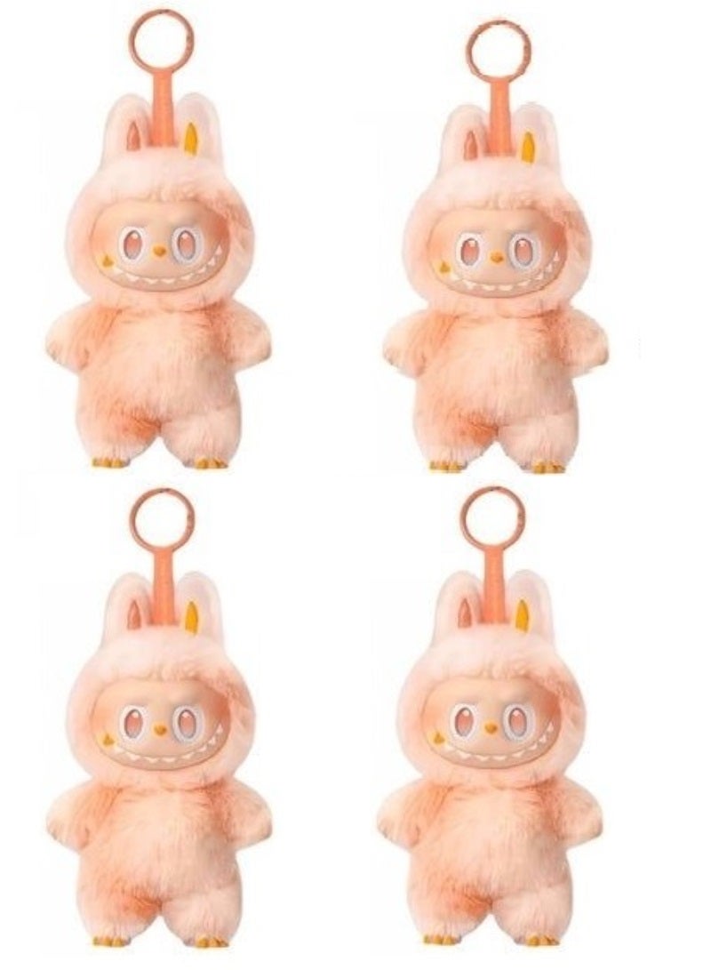 Pop Mart x Bobo & Coco Labubu Plush Keychain – Loyalty Toy Charm for Fashion LoversPack Of 4