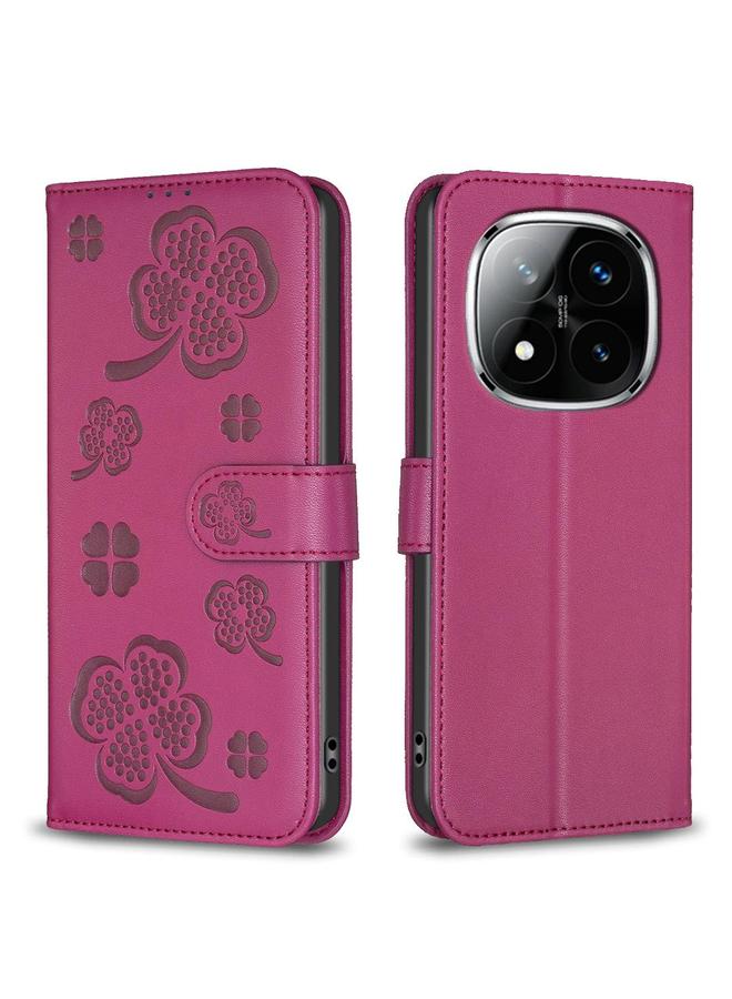 S-TOP Case For Redmi Note 14 Pro 4G Four-leaf Embossed Leather Phone Case - Image 1