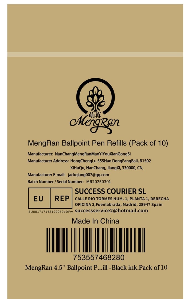 MengRan 4.5'' Ballpoint Ink Pen Refills for Twist Pens,1mm Medium Tip, Compatible with Cross Pen Refills (8513)(10 Pcs Black Ink) - Image 5