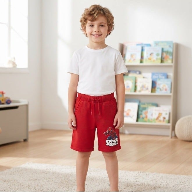MARVEL SPIDERMAN Marvel  Kids Jogger Red shorts by kids tv - Image 2