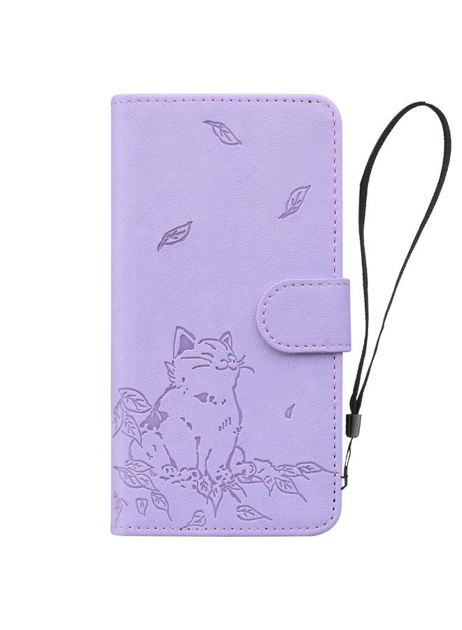 S-TOP Case For iPhone 11 Pro Cute Cat Embossed Leather Phone Case - Image 3