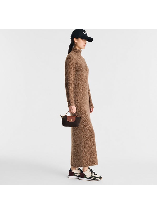 Longchamp Eco Tone Chocolate Brown Mini Dual-Use Handheld & Crossbody Bag - Image 2