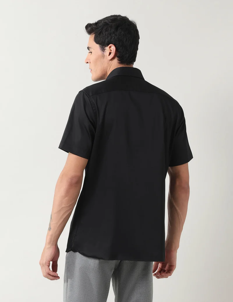 Arrow Black Solid Liberty Classic Fit Shirt for Men | Best Price UAE