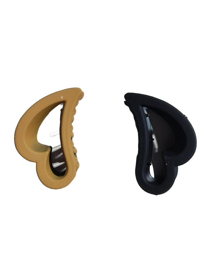 MOOLYAVAAN PRODUCTS Heart Shape Hair Clutcher/Claw Clips Fashion Simple Transparent Plastice Hair Claw Women Girls [HEART SHAPE MATTE CLUTCHER] (Pack Of 3) - Image 5