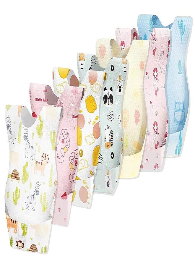 Lappu Disposable/Use & Throw Baby Bibs/Apron for Feeding/Burp/Drool | Stick on Tape Closure| Travel & Eco-Friendly Baby Bibs for Newborns/Infants/Toddlers (Multicolor Pack Of 20) - Image 1