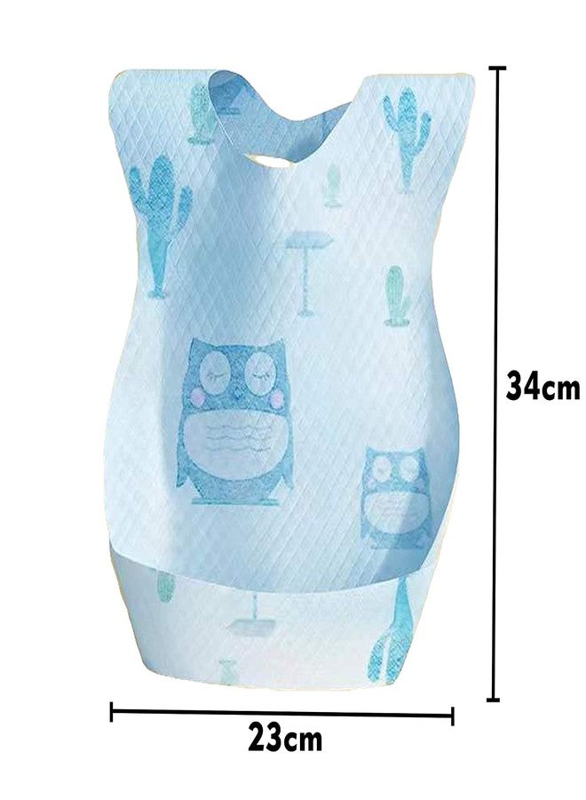 Lappu Disposable/Use & Throw Baby Bibs/Apron for Feeding/Burp/Drool | Stick on Tape Closure| Travel & Eco-Friendly Baby Bibs for Newborns/Infants/Toddlers (Multicolor Pack Of 20) - Image 3
