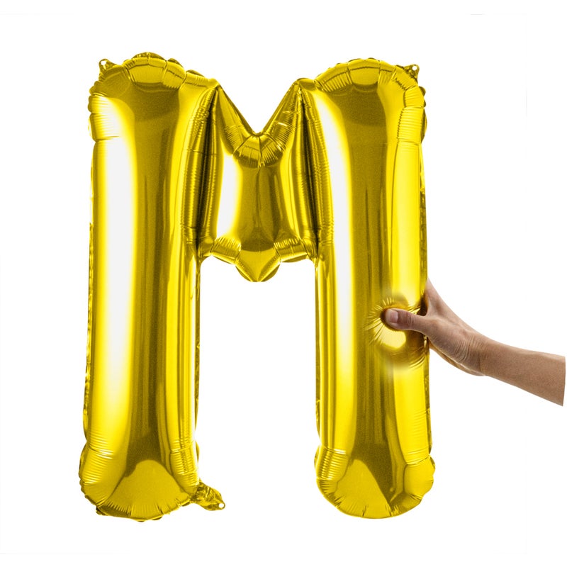 Restaurantware-Balloonify 40 Inch Letter Balloon, 1 Large Alphabet Party Balloon - Letter M, Self-Sealing, Gold Foil Mylar Balloon, Hanging Loop, Decoration For Birthday, Wedding, Or Graduation - Image 2