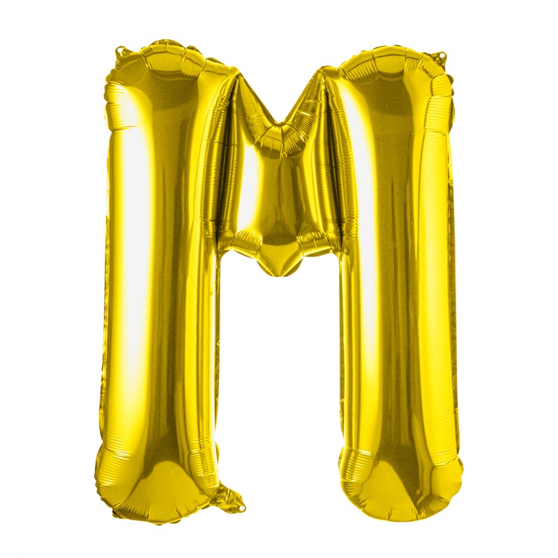 Restaurantware-Balloonify 40 Inch Letter Balloon, 1 Large Alphabet Party Balloon - Letter M, Self-Sealing, Gold Foil Mylar Balloon, Hanging Loop, Decoration For Birthday, Wedding, Or Graduation - Image 1