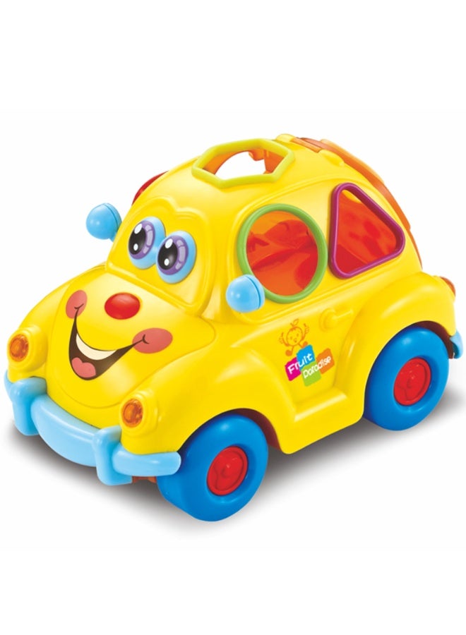 Hola Super Fun Fruit Car with Shape Sorting, Lights & Sounds, Bump-and-Go Action, Educational Toy for Kids 1+, Teaches Numbers, Letters, Colors & Shapes, Interactive Play w/ Fruit Blocks, Pretend Play - Image 1