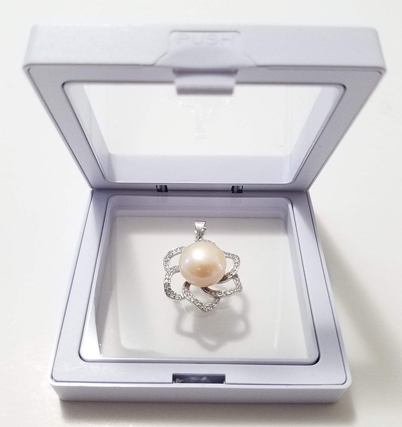 JM Set of 10 Transparent 3D Floating Frame Display Holder/Box/Frames for Challenge Coins, AA Medallions, Antique, Jewelry,Gift, White, 2.75 x 2.75 x 0.75 Inches - Image 1