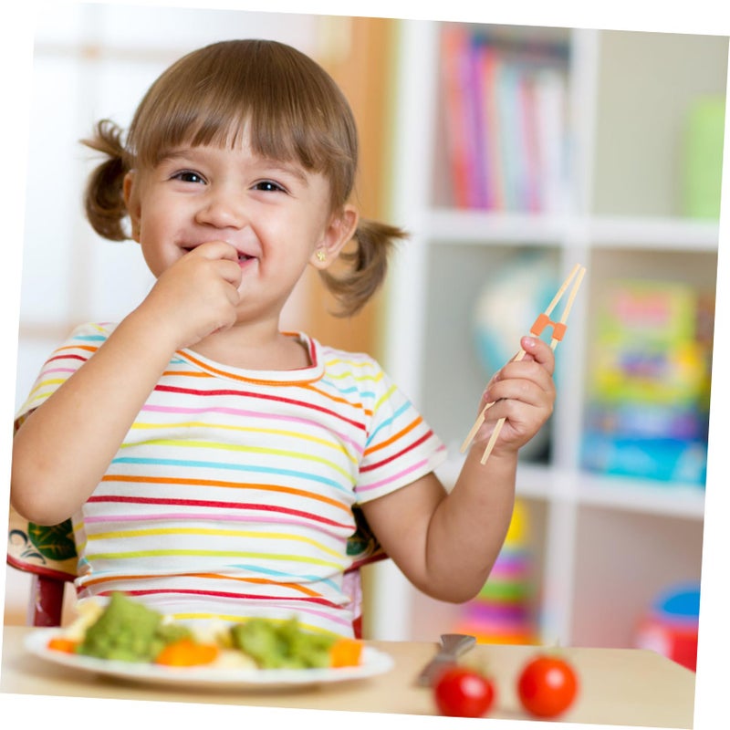 Orange Reusable Training Chopsticks Helpers 5pcs Lightweight Compact for Adults Beginners - Image 5