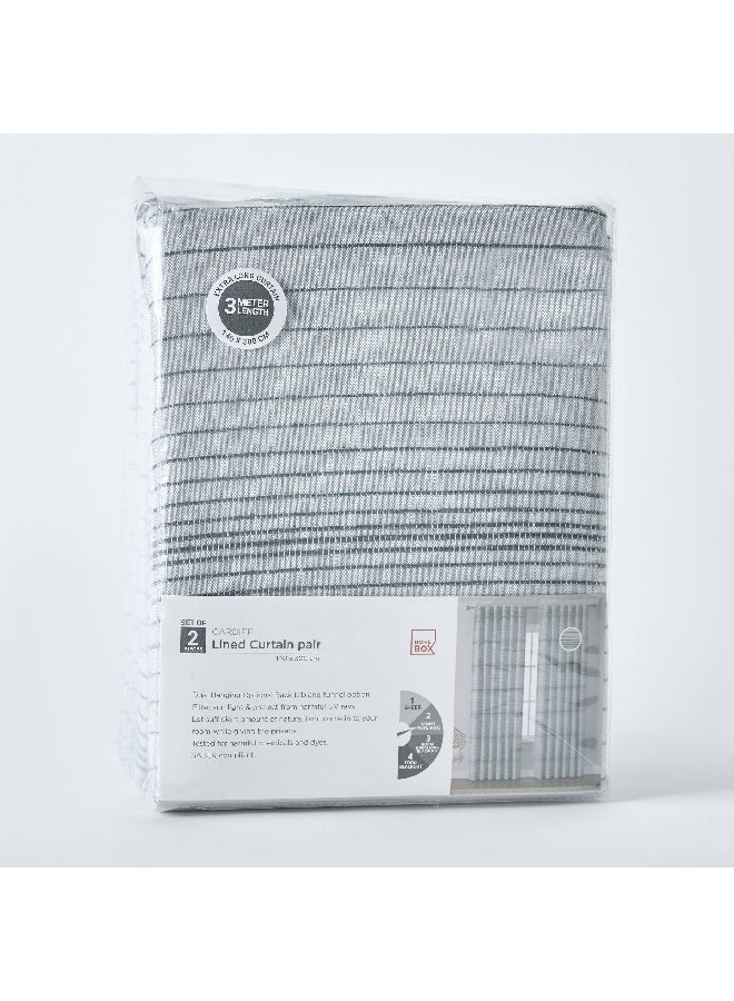 Home Box Cardiff 2-Piece Lined Curtain Pair with Back Tab and Rod Pocket 140 x 300 cm - Image 3