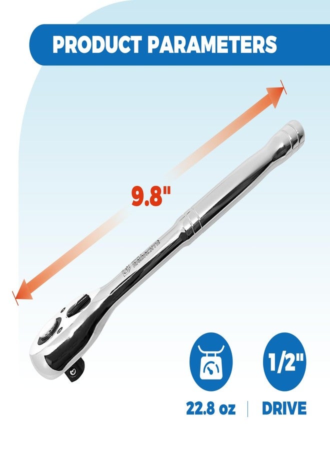 Der Erwachte 1/2-Inch Drive Ratchet, Quick-Release Reversible Ratchet Wrench, 72-Tooth 1/2 Drive Ratchet Handle, Chrome Alloy Made, Cr-Mo Head,Full Polished - Image 2