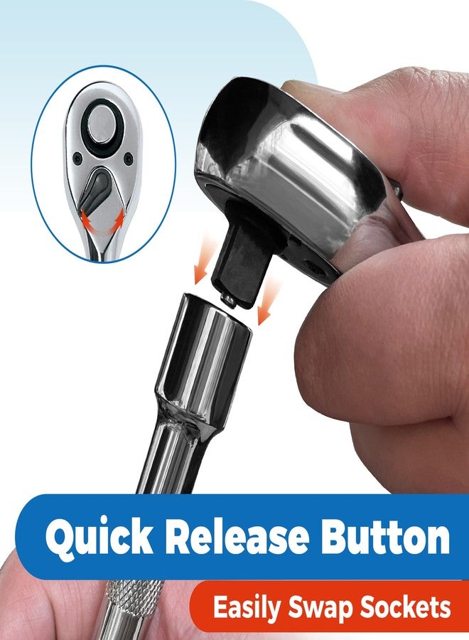 Der Erwachte 1/2-Inch Drive Ratchet, Quick-Release Reversible Ratchet Wrench, 72-Tooth 1/2 Drive Ratchet Handle, Chrome Alloy Made, Cr-Mo Head,Full Polished - Image 3