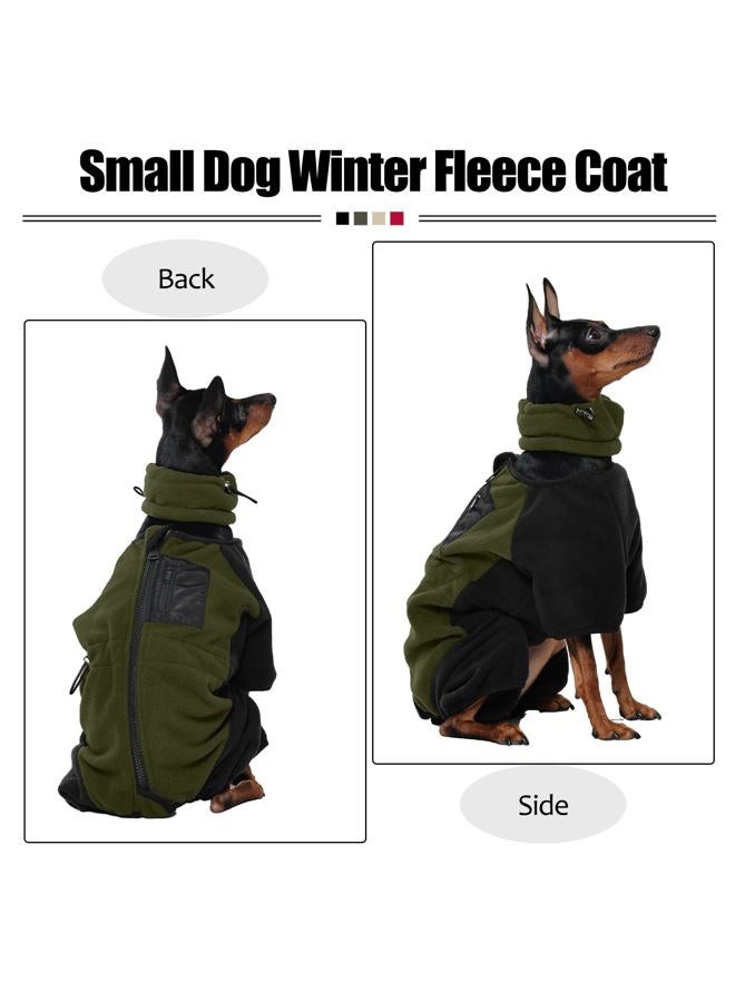 DENTRUN Small Dog Winter Coat Warm Fleece Jacket, Removable Turtleneck Dog Cozy Sweater Puppy Cold Weather Outfit Windproof Costumes, Small Breed Pets Apparel Dog Fleece Onesies Soft Woolly Pajamas - Image 4