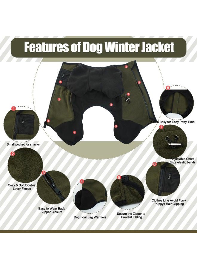 DENTRUN Small Dog Winter Coat Warm Fleece Jacket, Removable Turtleneck Dog Cozy Sweater Puppy Cold Weather Outfit Windproof Costumes, Small Breed Pets Apparel Dog Fleece Onesies Soft Woolly Pajamas - Image 3