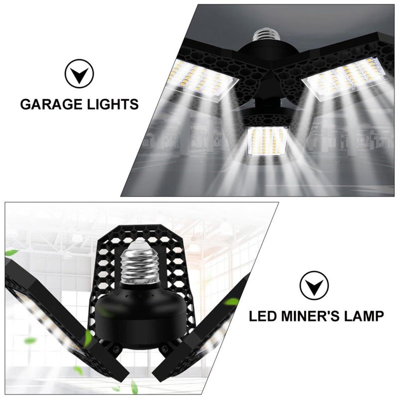 مصباح LED قابل للطي بسعة 80 واط مع ألواح قابلة للطي ثلاثية الأوراق، مثالي لتخزين المصانع والسقوف، إضاءة صناعية بيضاء ساطعة. - Image 4