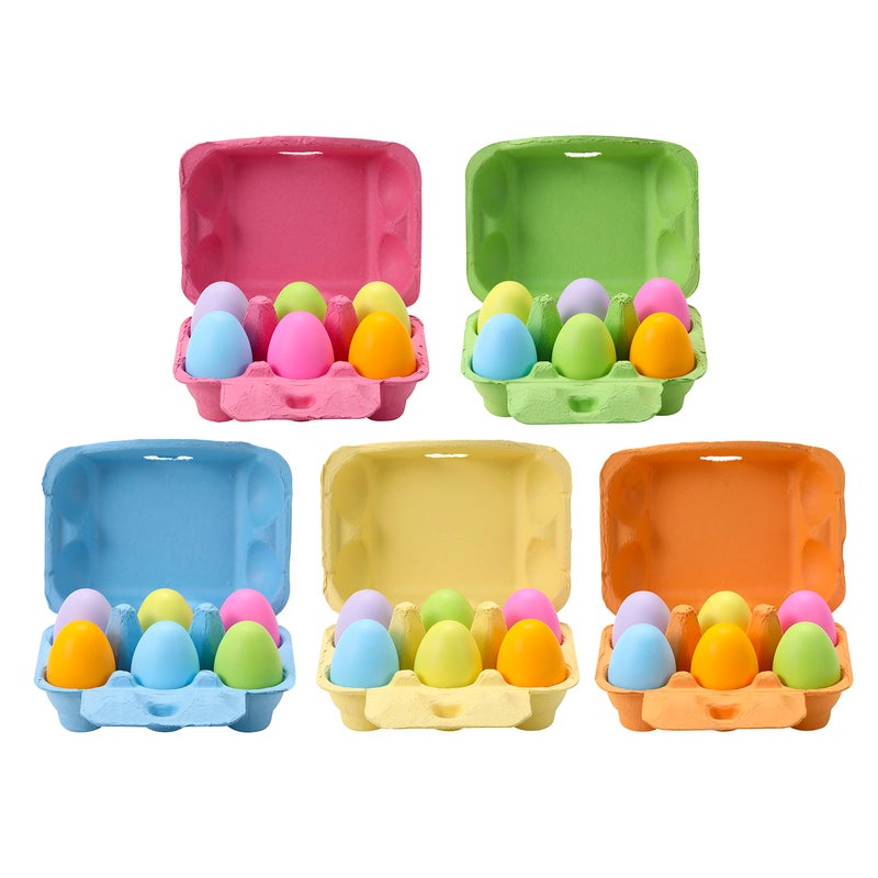 LayHyand Colored Half Dozen Egg Cartons 20 Pcs Set, Natural Pulp Paper Egg Cartons 6 Count for Chicken Eggs Reusable, Blank Colorful Easter 5 Color Storage Tray for Hold Up to Six 6 Egg Holder Basket Cardboard - Image 5
