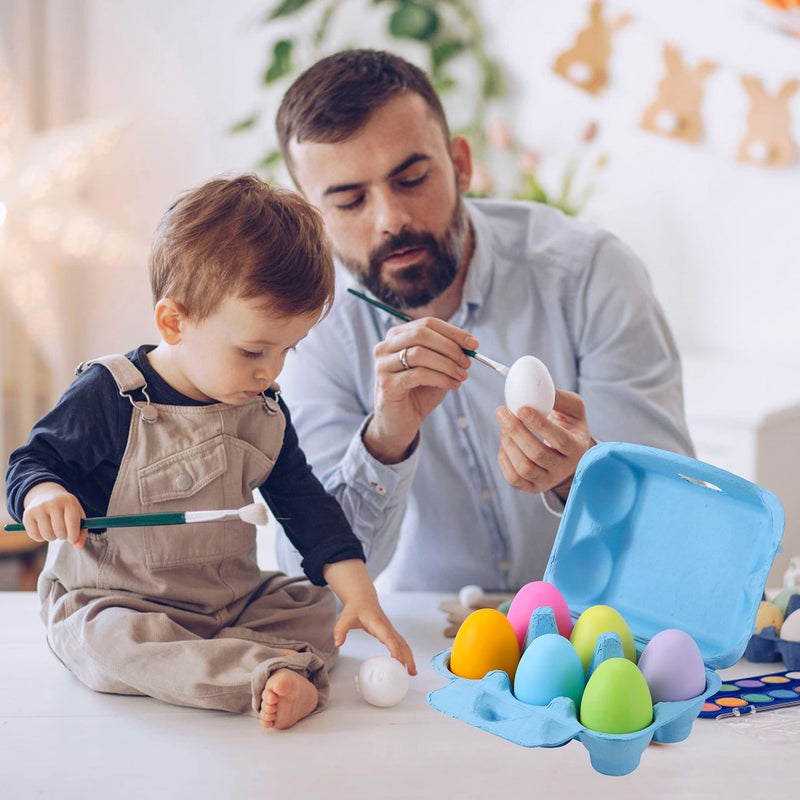 LayHyand Colored Half Dozen Egg Cartons 20 Pcs Set, Natural Pulp Paper Egg Cartons 6 Count for Chicken Eggs Reusable, Blank Colorful Easter 5 Color Storage Tray for Hold Up to Six 6 Egg Holder Basket Cardboard - Image 2