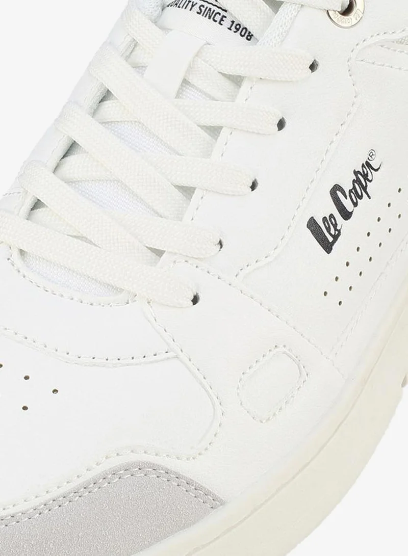 Lee Cooper WHITE Lace-Up Ankle School Sneakers for Men | Best Price UAE