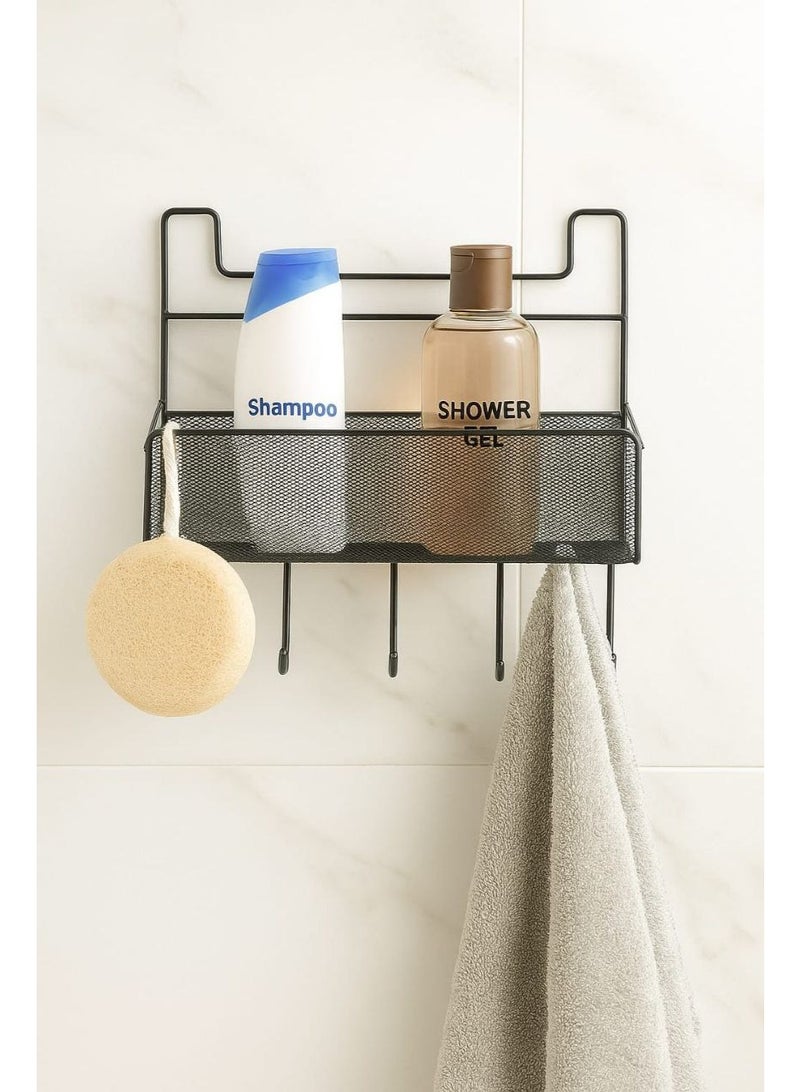 فالمر رف منظم لتخزين أدوات الحمام والمطبخ بدون مسامير مثبت على الحائط مقاوم للماء لمستلزمات الحمام - Image 4