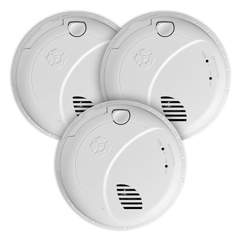 First Alert Combination Smoke Carbon Monoxide Alarm Interconnect Hardwire Detector with Battery Backup and Voice Location Alerts SMCO100VAC 3Pack
