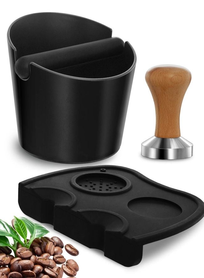 Gevi Espresso Machine Accessories - Knock Box for Espresso Coffee Grounds, Espresso Tamper and Mat, Food Safe Silicone Coffee Tamp  - Image 1