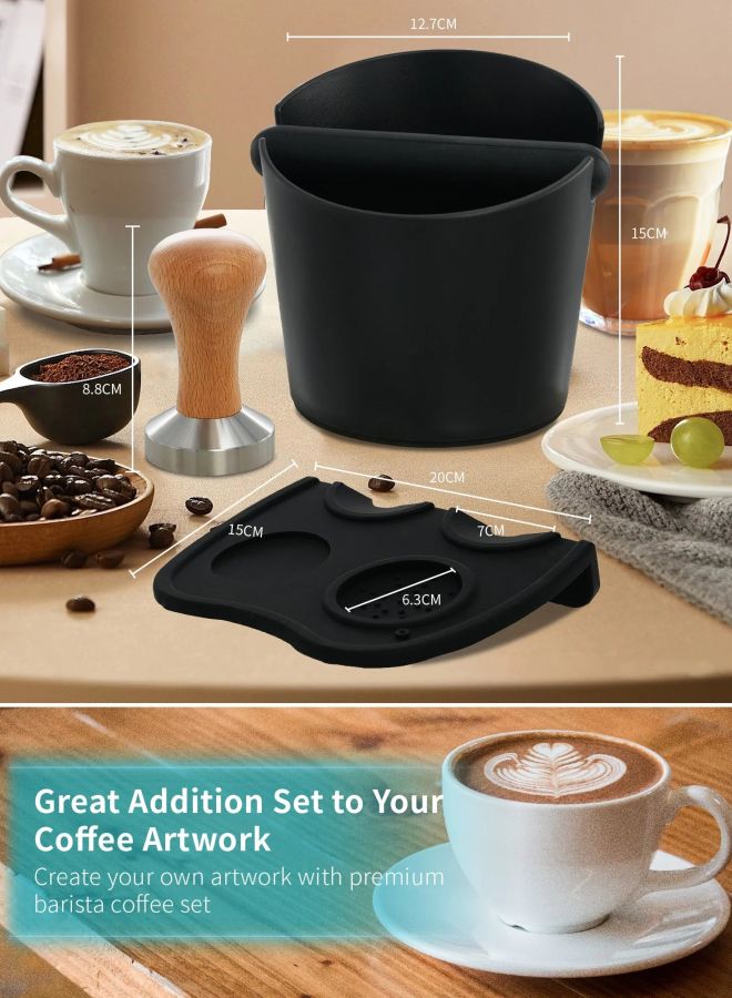 Gevi Espresso Machine Accessories - Knock Box for Espresso Coffee Grounds, Espresso Tamper and Mat, Food Safe Silicone Coffee Tamp  - Image 5