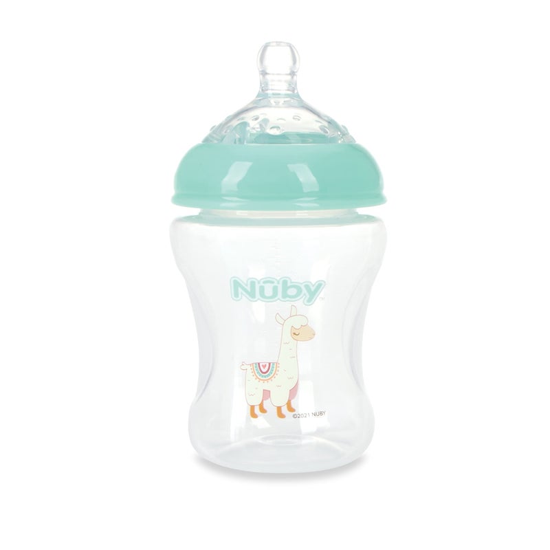 Nuby 3-Pack Infant Feeding Bottles with Slow Flow Breast Size Silicone - Image 2