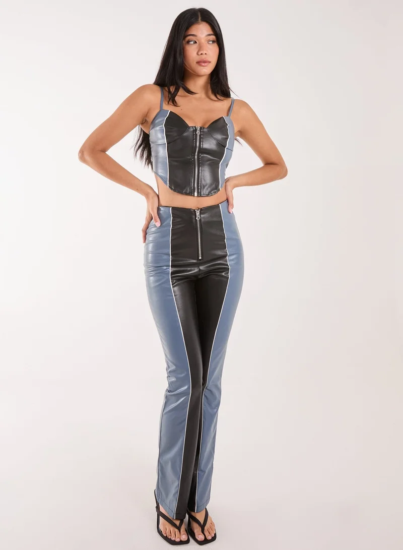 Pink Vanilla  PU Zip Up Corset for Women | Best Price UAE