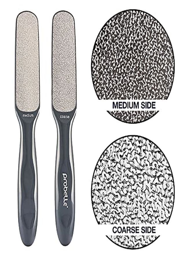 Probelle Double Sided Multidirectional Nickel Foot File Callus Remover Immediately Reduces Calluses And Corns To Powder For Instant Results, Safe Tool (Dark Grey) - Image 2