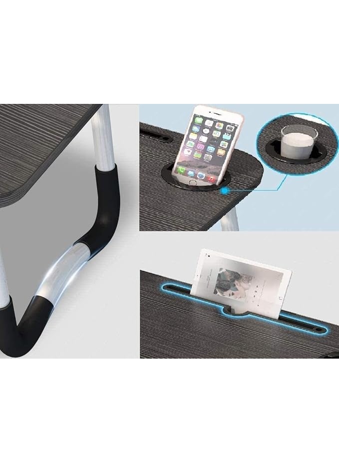 Laptop Table with Adjustable Anti-Slip Legs – Portable Desk with iPad/Tablet Holder – Ideal for Bed, Sofa & Home Office - Image 3