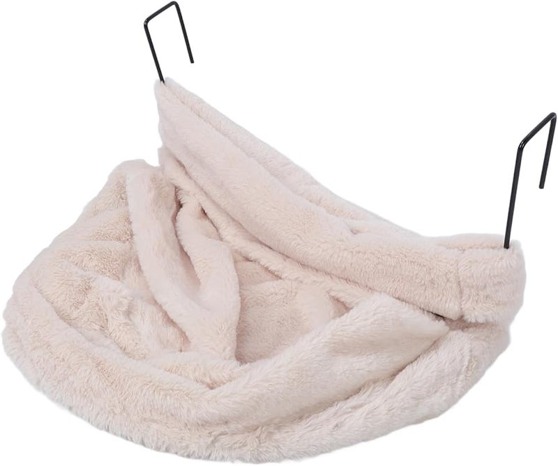 S Style Soft Plush Cat Hammock Bed Hanging Space Saving Enhanced Comfort Beige - Image 3