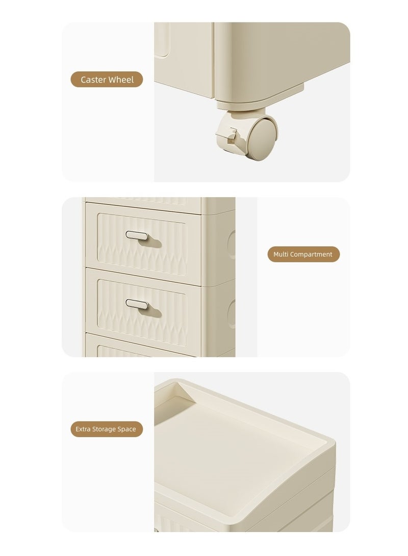 Organized Home Movable Plastic Storage Drawer Storage Containers for Organizers and Storage Durable Storage Container 4 Tier - Image 3