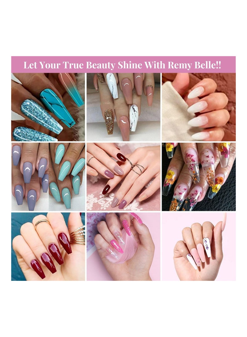 ريمي بيلا مجموعة الأظافر سريعة البناء من بولي جل 100 قطعة من القوالب الصناعية الشفافة 10 مشابك أداة مزدوجة الأطراف ومبرد - Image 4