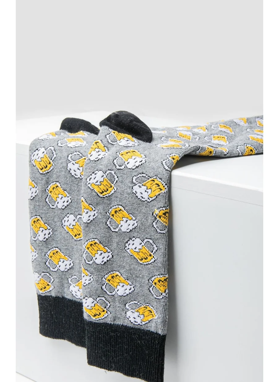 Dode Flora Beer Mug Patterned Socks Long Socks Clb