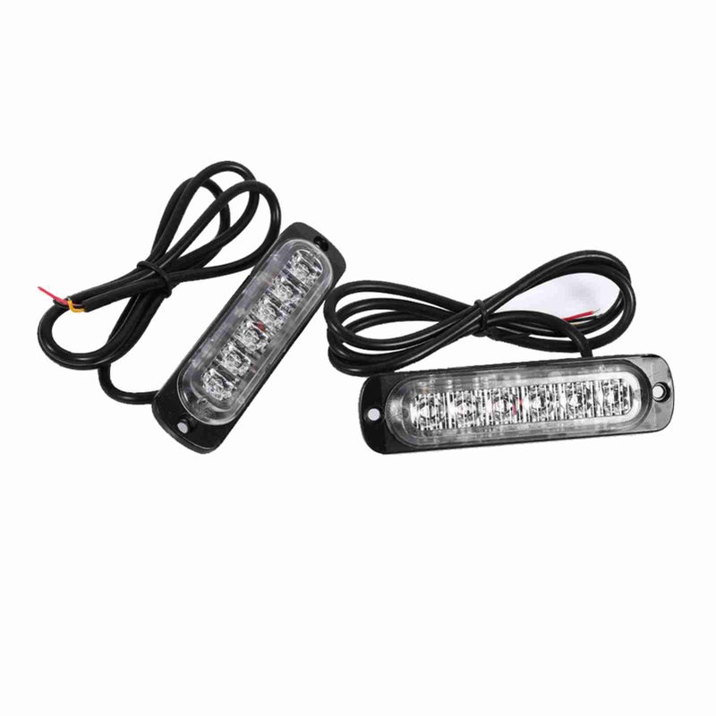 2pcs 12V 6 LED Car Truck Emergency Warning Strobe Light Hazard Flashing Lamp Amber Color - Image 2