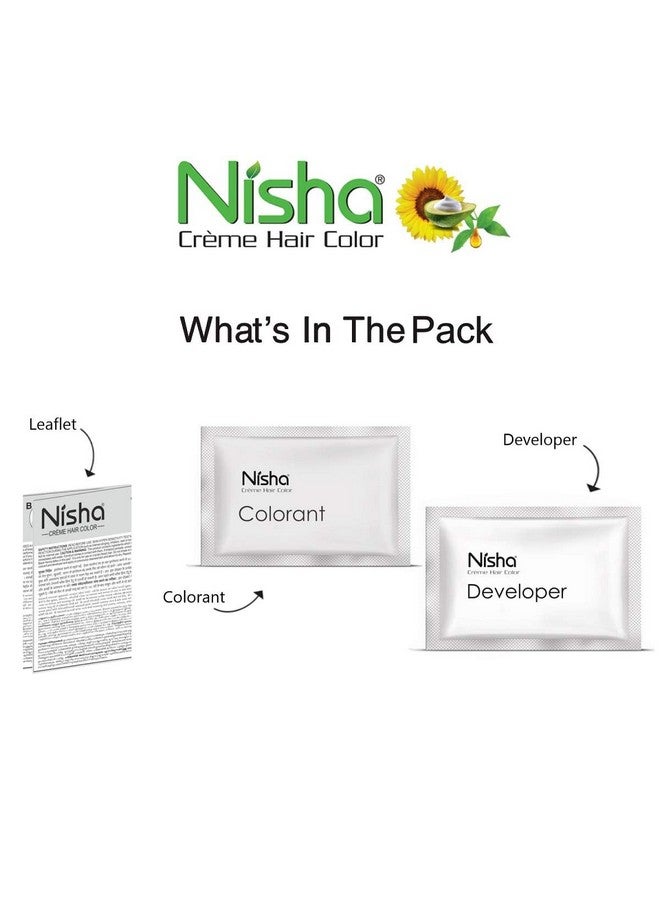 Nisha Creme Hair Color, Permanent Hair Colour Chocolate Brown, Silky & Shiny 100% Grey Coverage Rich Bright Long Lasting Hair Colouring For Ultra Soft Deep Shine Hair Dye (Pack Of 6) - Image 4