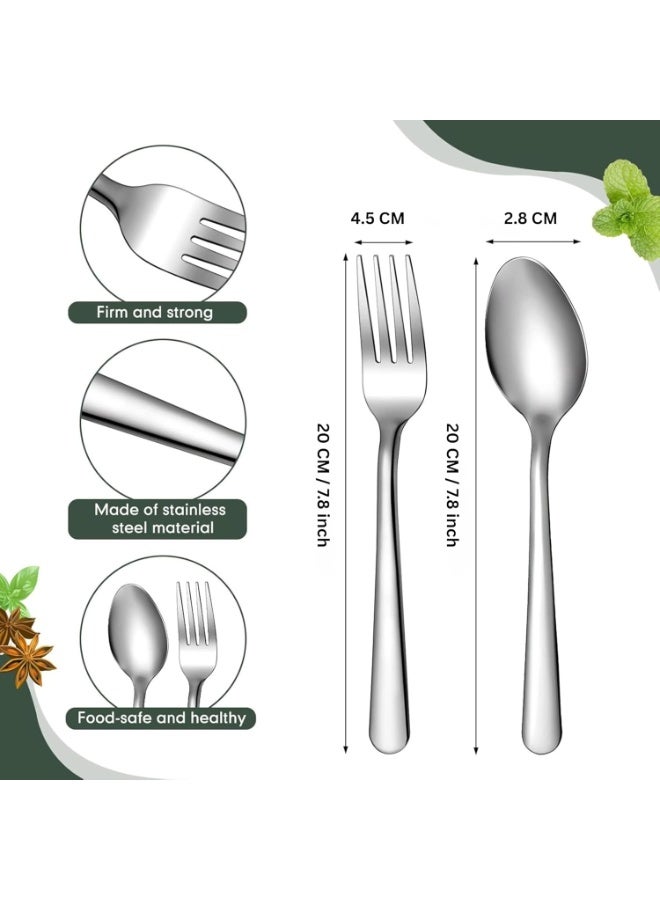 ECVV Set of 12, Stainless Steel Dinner Forks and Spoons Silverware Set, Heavy-Duty Dinner Forks and spoons | 7.87 Inch | Cutlery Set, Dishwasher Safe - Image 3