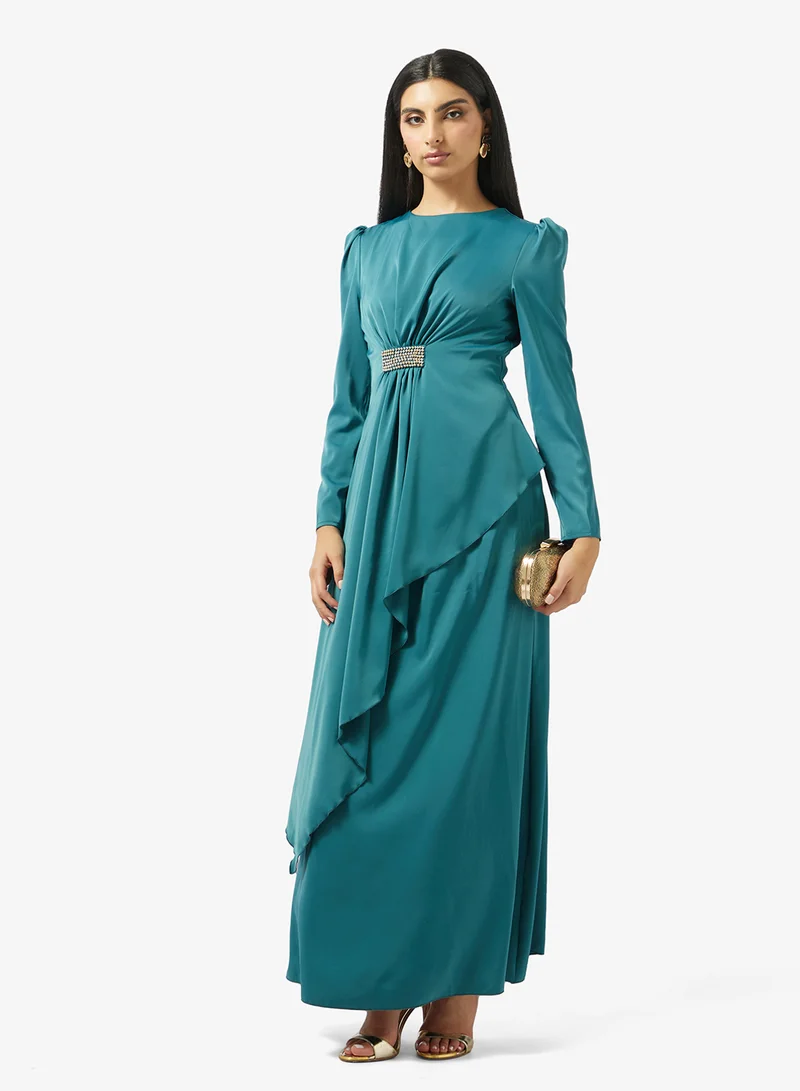 Khizana  A-line Dress With Embellished Waist for Women | Best Price UAE